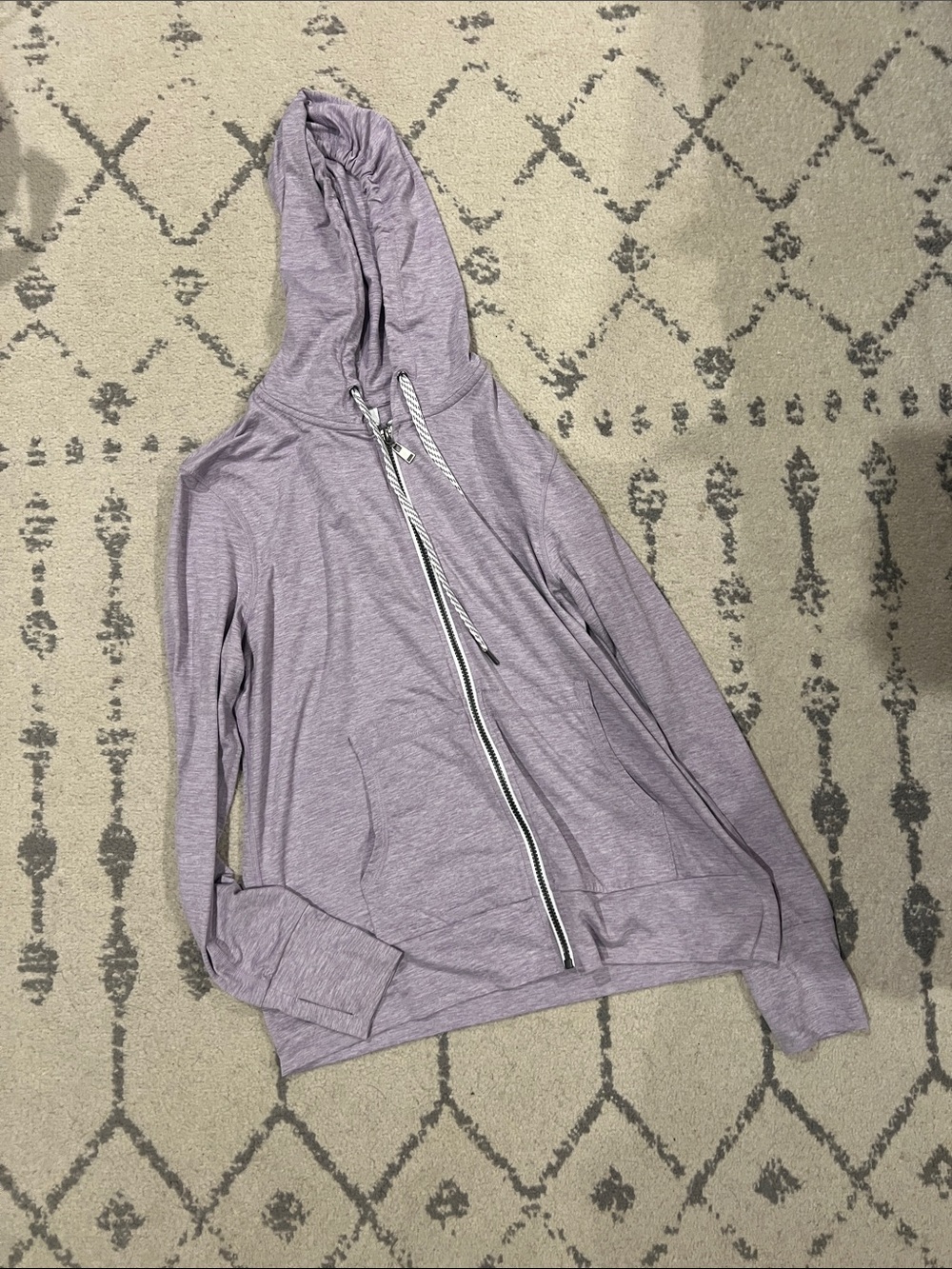 Women's Lightweight Lavender Hooded Zip Jacket